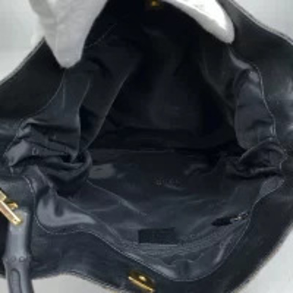 Gucci GG tote bag shoulder bamboo canvas brown black - Picture 6 of 6